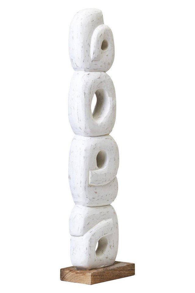 Fiolaro Rustic White Mango Wood Ring Sculpture 3 white jpg