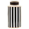 Danza Large Black And White Stripes Ceramic Jar 2 whiteblack jpg