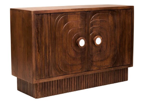 Saella Two Door Mango Wood Carved Sideboard