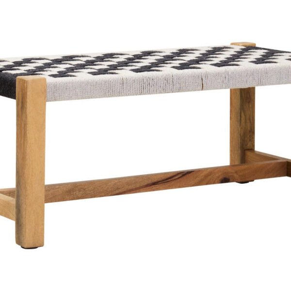 Saetta Black And White Jute Bench