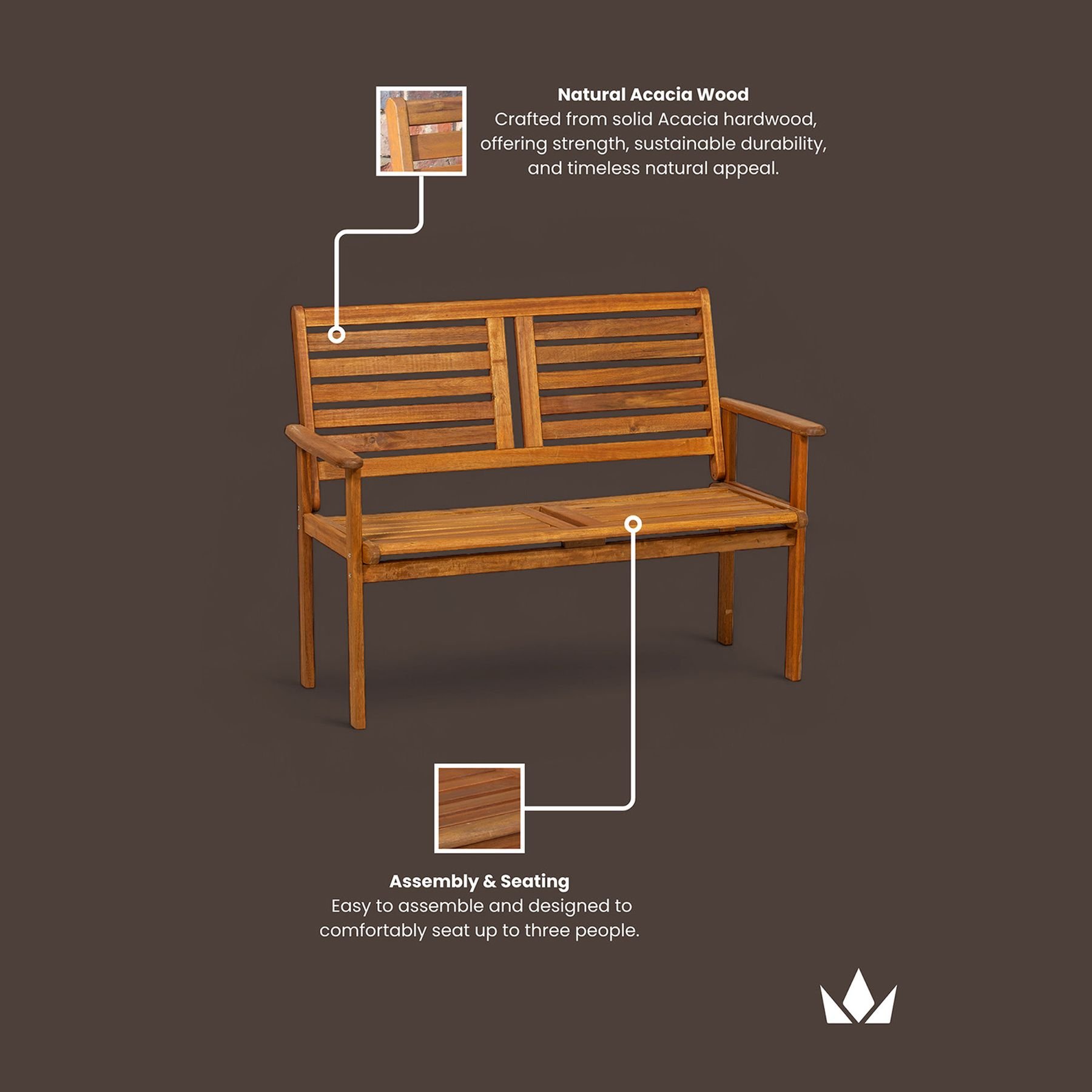 Napoli 2 Seater Garden Furniture Bench 8 jpg