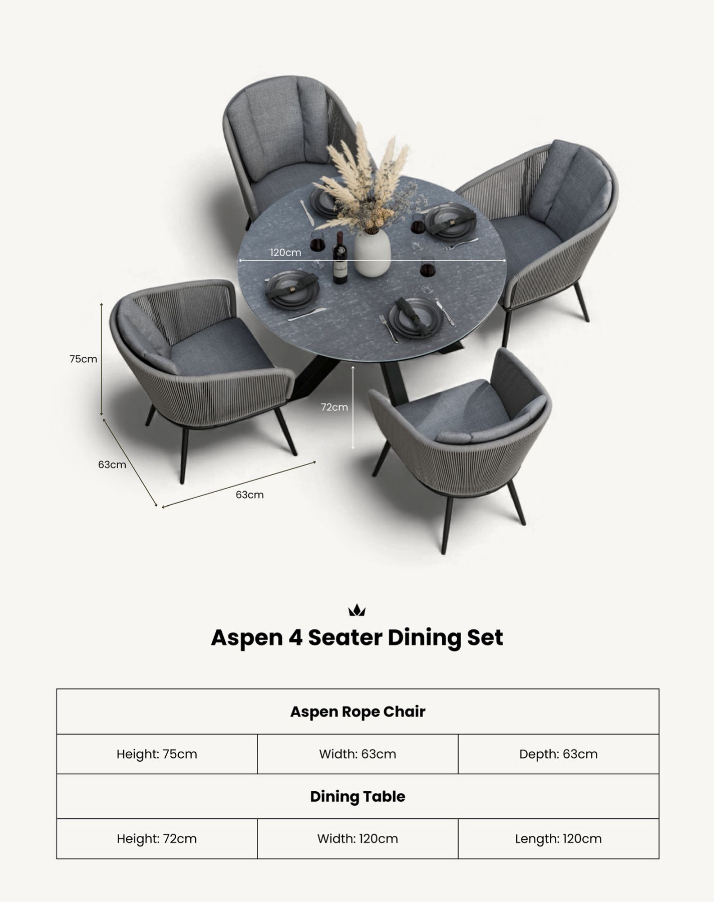 ASPEN 120cm round ceramic grey top with 4 rope chairs 11 ASPASPDIN jpg
