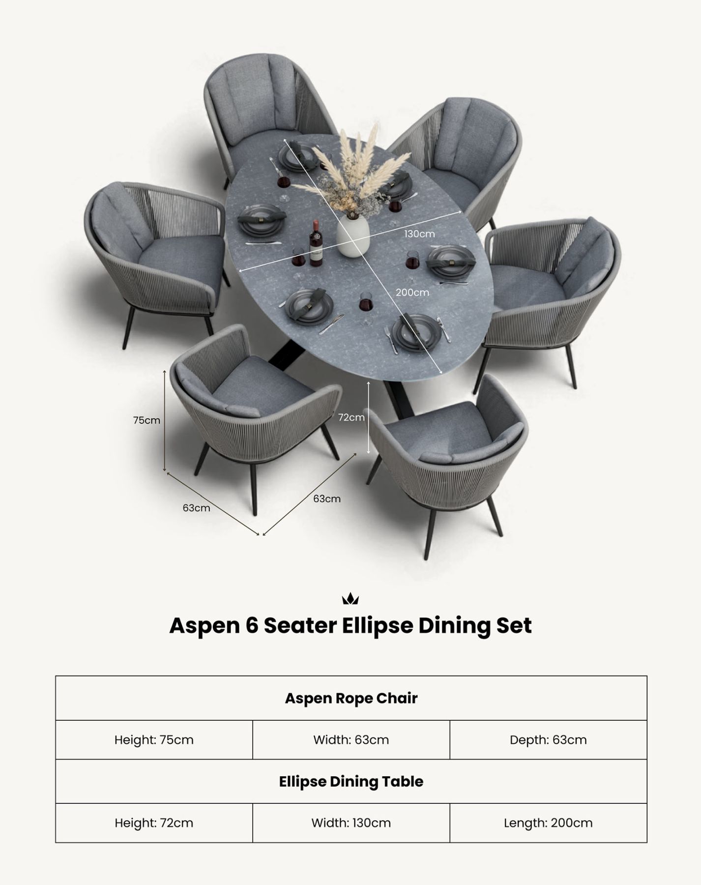 ASPEN 200cm Oval ceramic grey top with 6 rope chairs 10 ASPASPDIN jpg