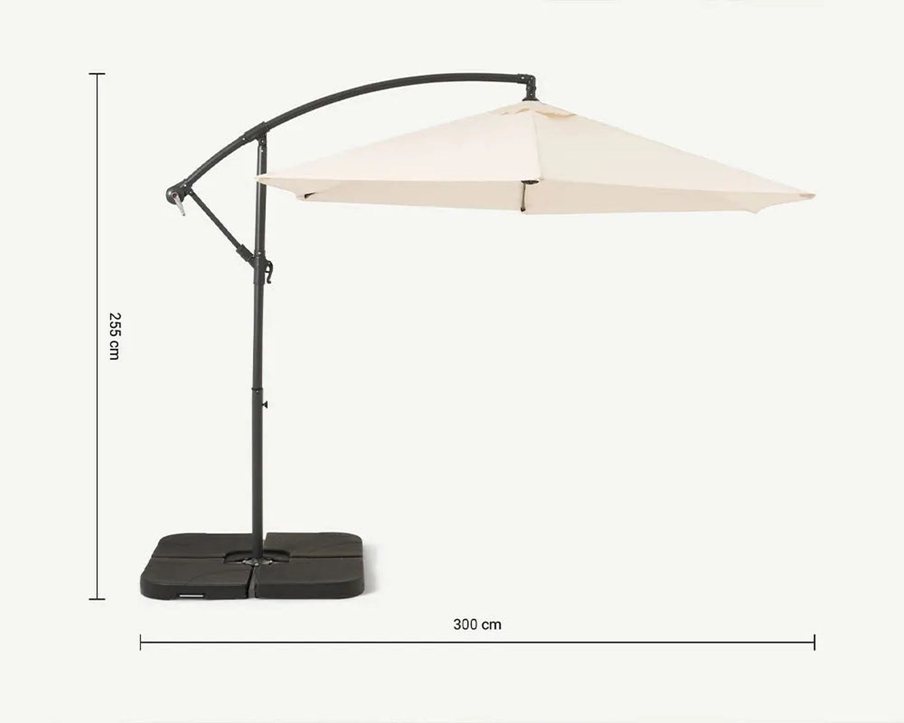 Royalcraft Ivory 3m Cantilever Powder Coated Parasol 7 Cantilever Parasol M Ivory dcdf ce cea edcbed jpg