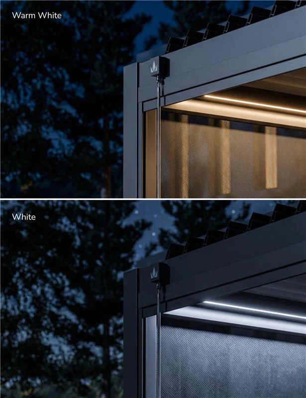 Luxe 3x3m Pergola with Solar Lighting System and Voice Control 8 Lightsetting LUXE