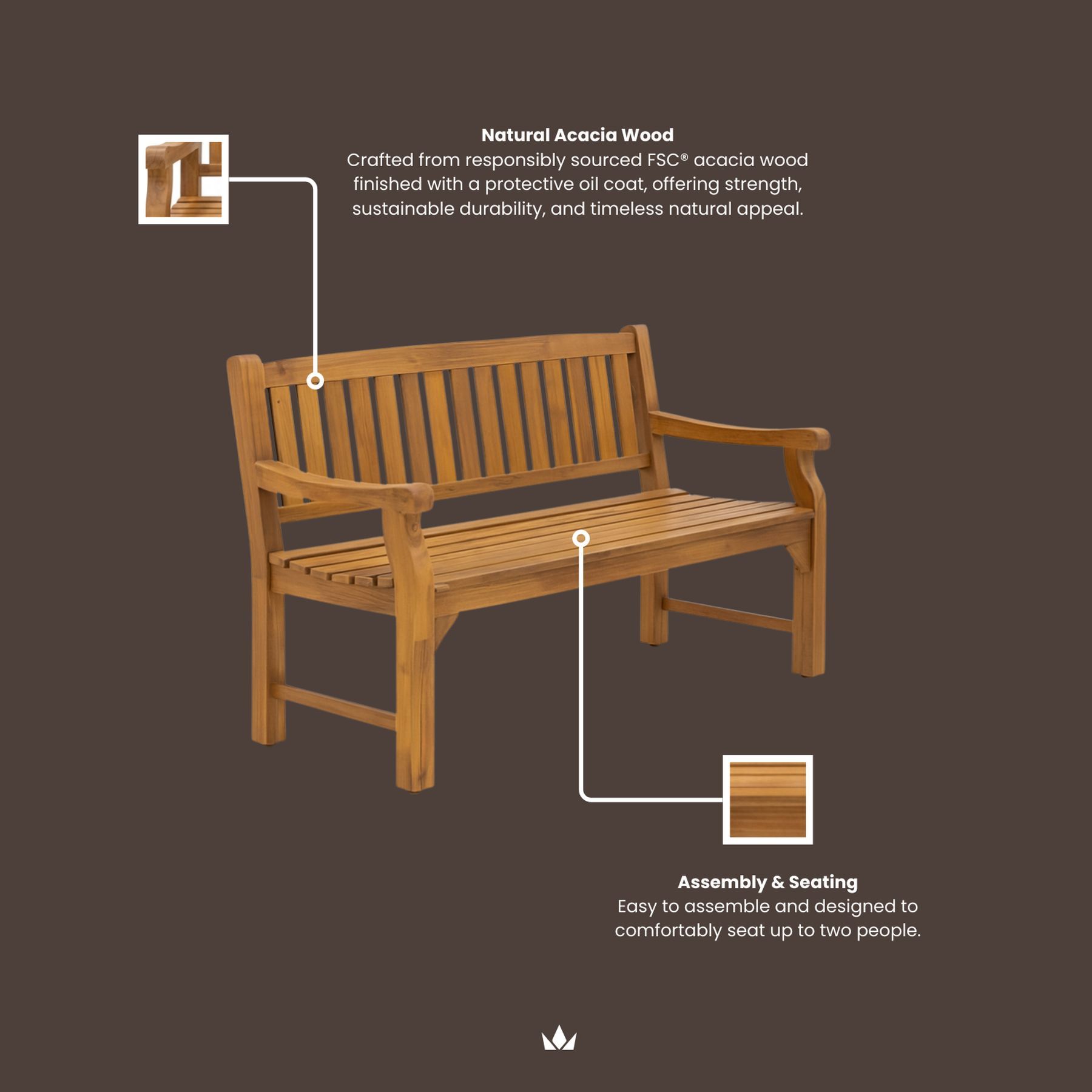 SOFIA 2-Seater Bench (1500mm) 7 SOFB jpg