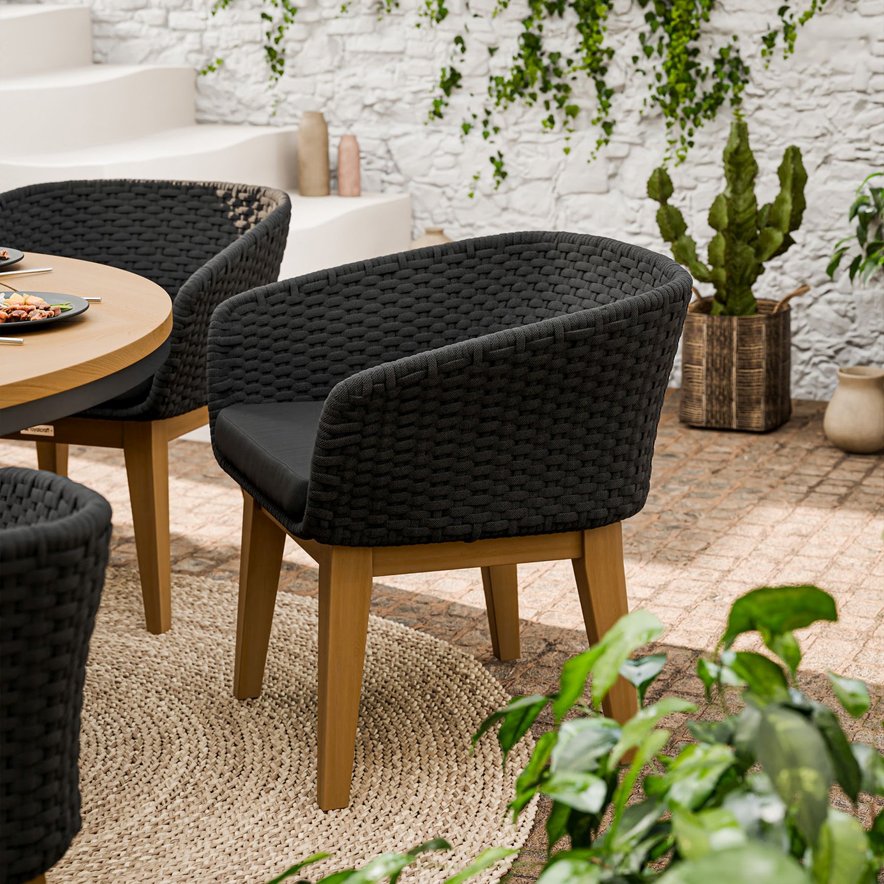 TUSCANY 150cm Round Table with 6 Eden Night Dining Chairs 6 TUSEDEDIN jpg