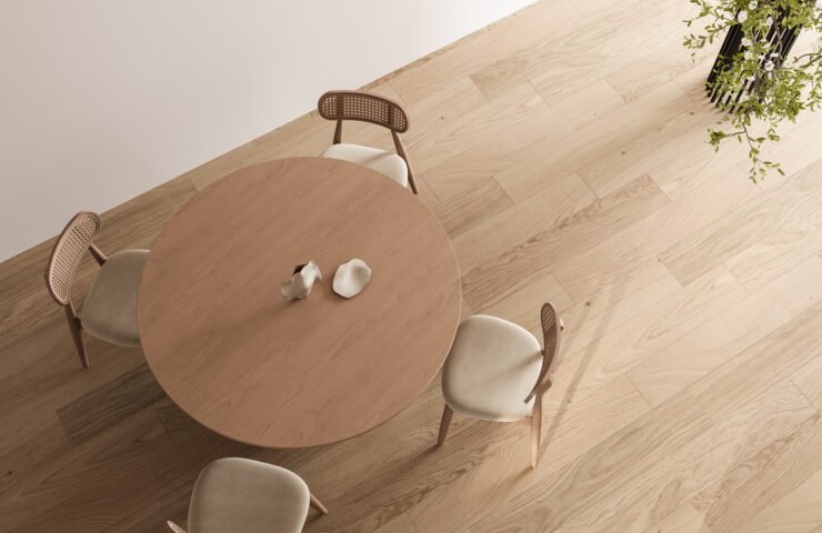 Modern wood flooring with contemporary oak furniture