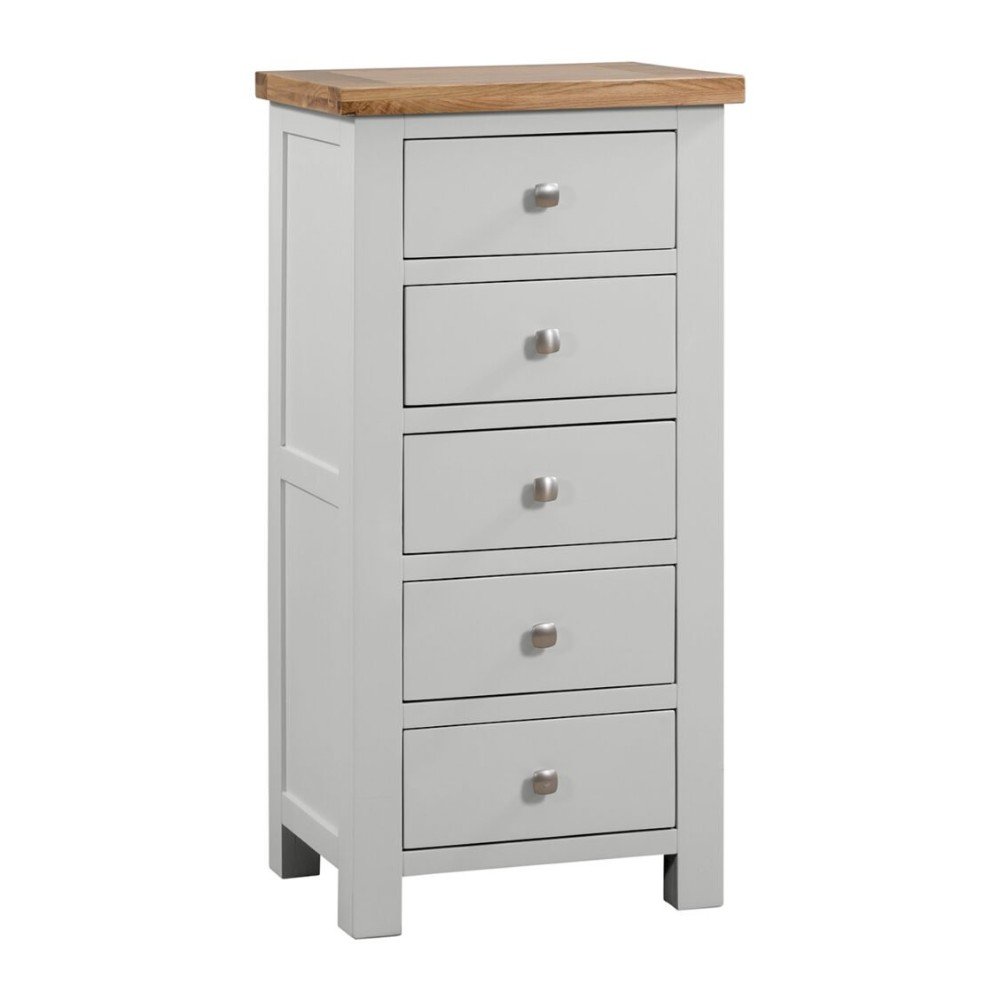 Delphinus Moon Grey 5 Drawer Tall Chest 15 retile