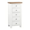 Delphinus White 5 Drawer Tall Chest 1 retile