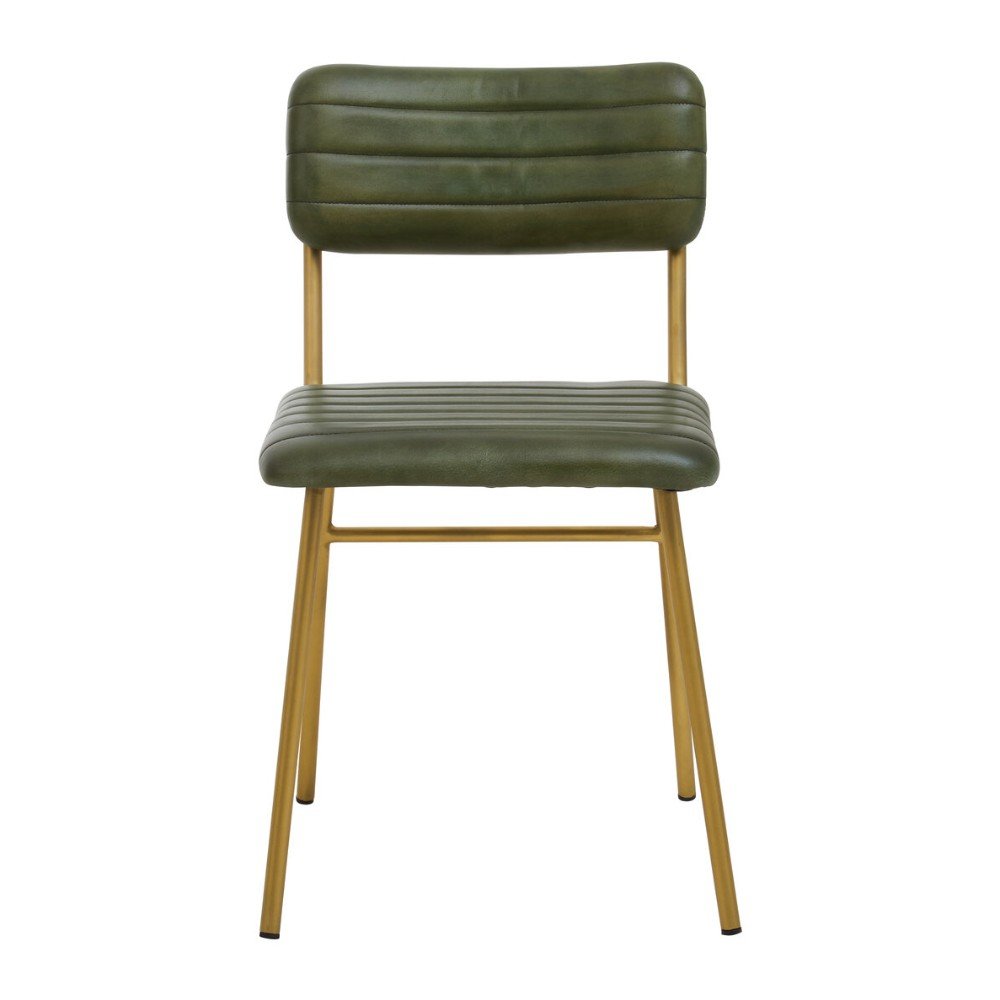 Beaumont Green Leather Dining Chair 9 retile