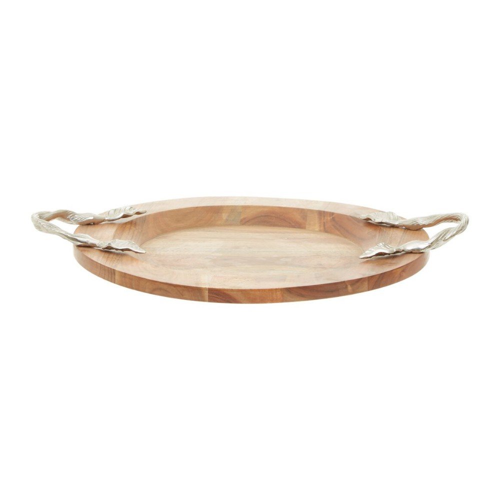 Vintari Large Acacaia Wood Round Tray 17 retile