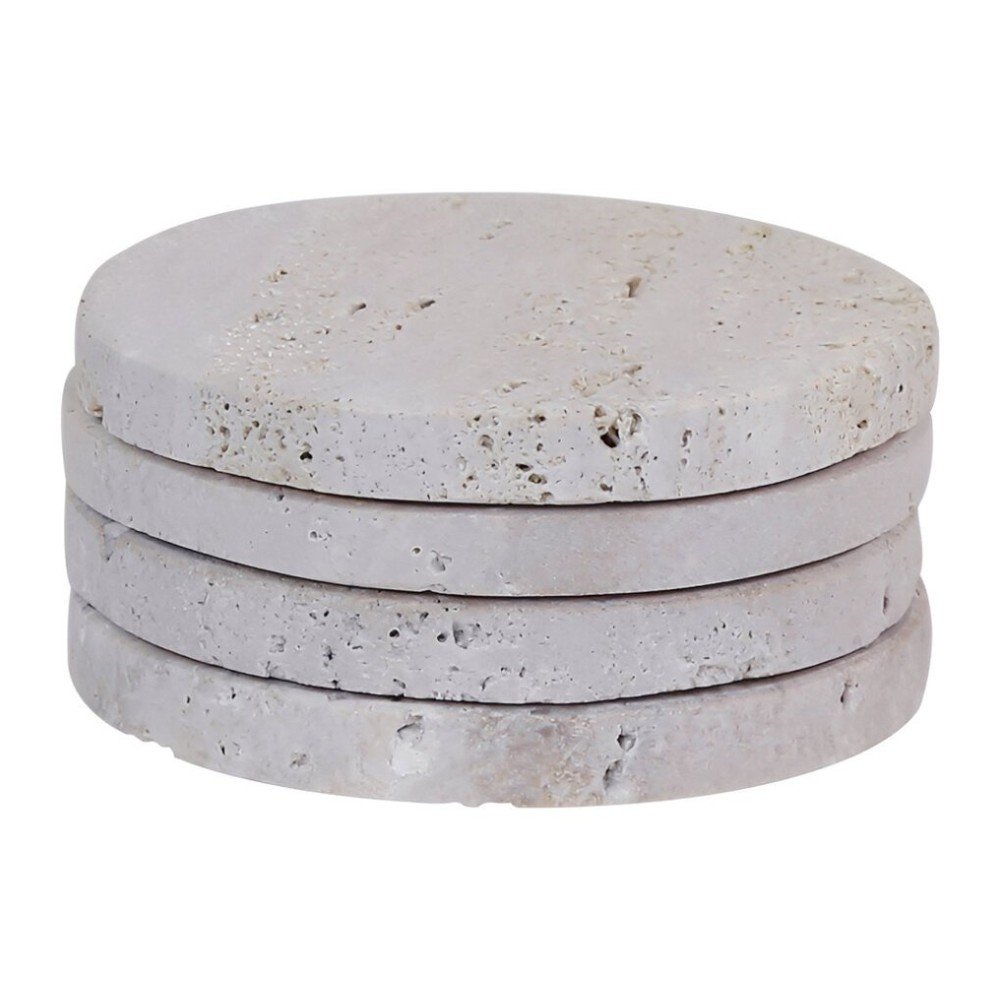 Tibarra Travertine Set of 4 Coasters 9 retile